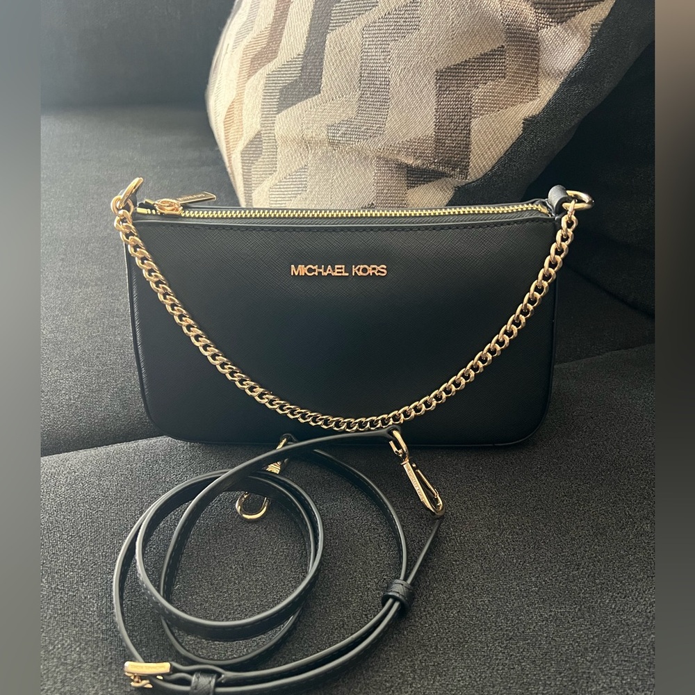 Michael Kors Black with Gold Chain crossbody